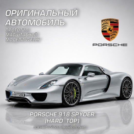 Детская металлическая машинка Порше 918 Спайдер