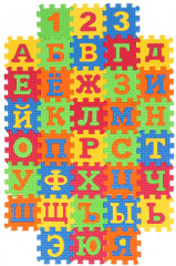 Мини-коврик сборный «Пазлы с буквами и цифрами» - Фото 1