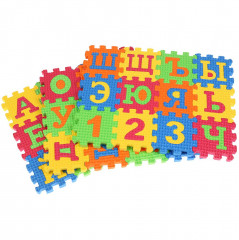 Мини-коврик сборный «Пазлы с буквами и цифрами» - Фото 2