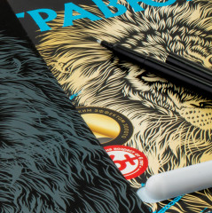 Гравюра с эффектом золота «Африканский лев» - Фото 1