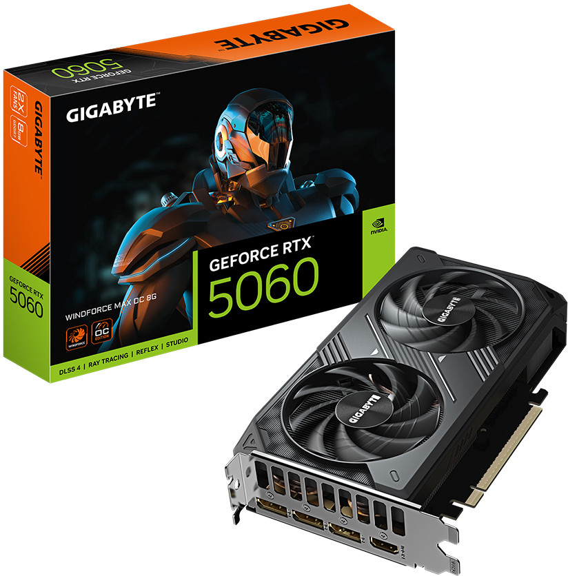 Видеокарта GeForce RTX 5060 Windforce Max OC 8 ГБ — Windforce — Gigabyte