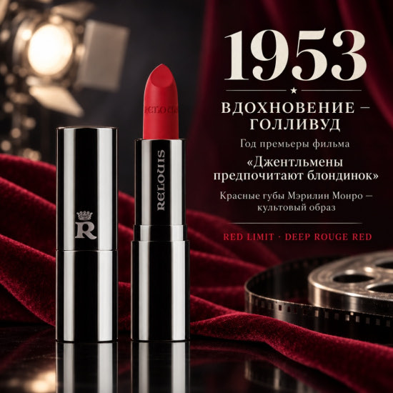 Помада для губ матовая «Red Limit», тон 1953 Deep Rouge Red
