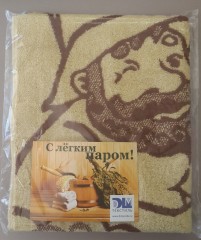 Полотенце махровое пестротканое  «Банный день» (ДМ-люкс, 50х90), в пакете с открыткой - Фото 1