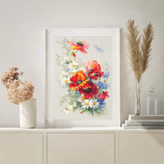 Набор для вышивания «Маки и ромашки» - Фото 1