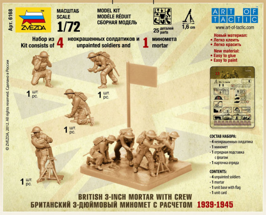 Модель сборная «Британский миномет с расчетом»