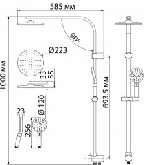 Гарнитур душевой с верхней лейкой - Фото 5
