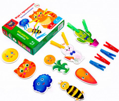 Игра развивающая с прищепками «Смешная компания» - Фото 1