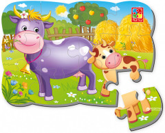 Пазлы на магните «Корова и теленок» - Фото 1
