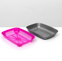 Туалет-лоток для кошек с сеткой - Фото 4