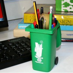 Органайзер для рабочего стола «Wheelie Bin», зеленый - Фото 3