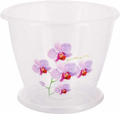 Горшок для орхидеи «Флора» с поддоном - Фото 1