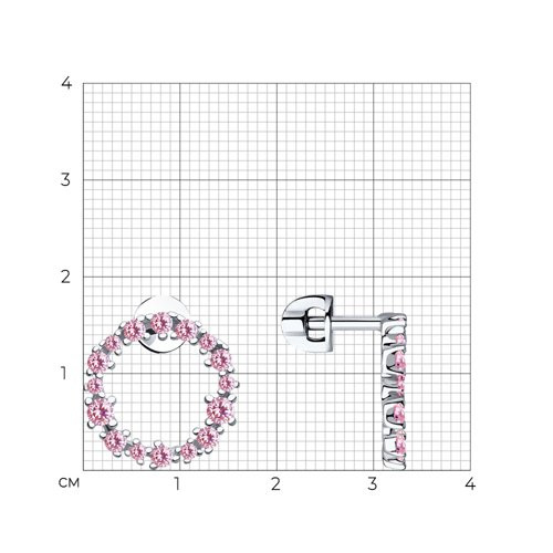 Серьги из серебра с фианитами