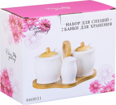 Набор для специй и хранения продуктов «Белые розы» - Фото 1