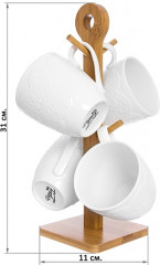 Набор кружек на подставке с ручкой «Кружево» - Фото 4