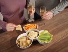 Блюдо для снека «Triple Dish», белое/зеленое - Фото 3