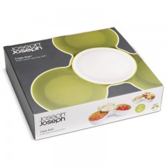 Блюдо для снека «Triple Dish», белое/зеленое - Фото 4