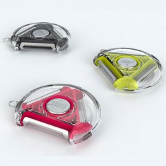 Овощечистка трёхсторонняя «Rotary Peeler», розовая - Фото 1
