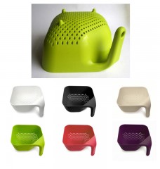 Дуршлаг квадратный с ручкой — подставкой, средний белый - Фото 2