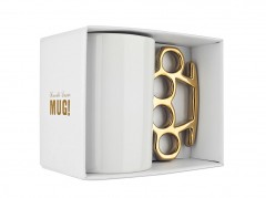 Кружка «Knuckle», белая/золотистая - Фото 3