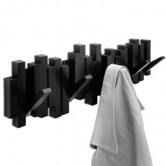 Вешалка настенная «Sticks», черная - Фото 1
