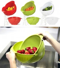 Миска — дуршлаг «Rinse», красная - Фото 1