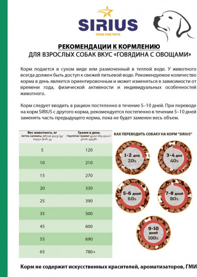 Корм для взрослых собак «Говядина с овощами»