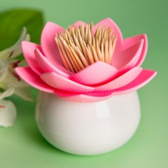 Держатель для зубочисток «Lotus», белый/розовый - Фото 1