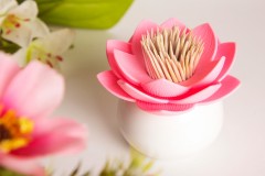 Держатель для зубочисток «Lotus», белый/розовый - Фото 2