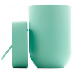 Контейнер мусорный с крышкой «Touch», морская волна - Фото 3