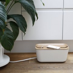 Органайзер для проводов «Hideaway» средний, белый/дерево - Фото 3