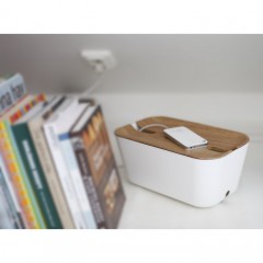 Органайзер для проводов «Hideaway» средний, белый/дерево - Фото 4