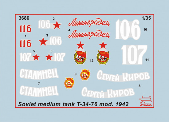 Модель сборная «Советский средний танк Т-34/76»