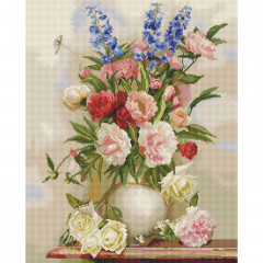 Картина мозаикой «Букет в белой вазе» - Фото 1