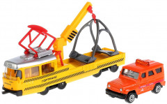 Набор металлических машин «Ремонтный трамвай и УАЗ Hunter» - Фото 2
