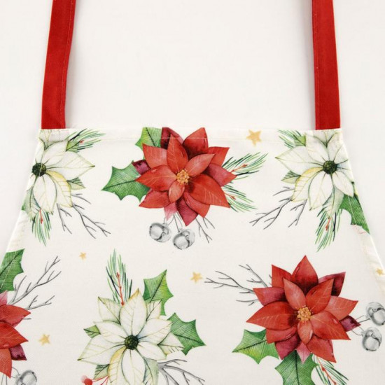 Фартук «Christmas red flowers»