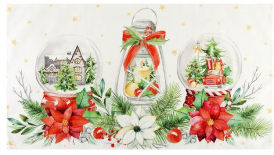 Полотенце «Christmas red flowers»