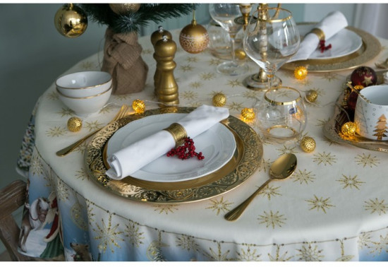 Скатерть круглая «Christmas time»