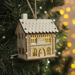 Подвеска световая «Домик резной» - Фото 1