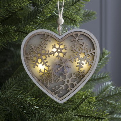 Подвеска световая «Сердце и снежинки» - Фото 1