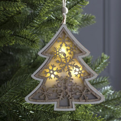 Подвеска световая «Елочка и снежинки» - Фото 1