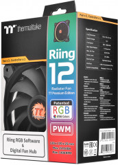 Кулер для компьютерного корпуса Thermaltake Riing Plus 12 RGB TT - Фото 2