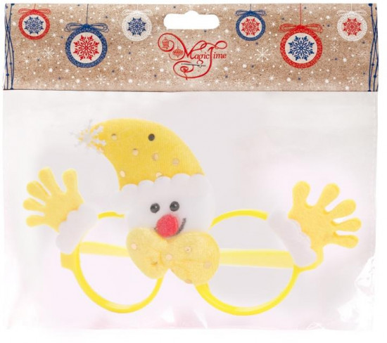 Очки новогодние «Желтый Снеговик»