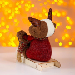 Игрушка мягкая «Бычок на санках» - Фото 1