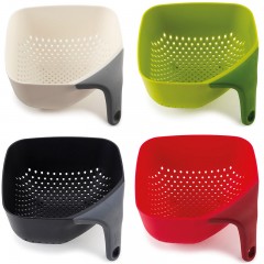 Дуршлаг квадратный с ручкой — подставкой, малый черный (ver.2) - Фото 1