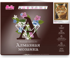 Алмазная мозаика 3D с нанесенной рамкой «Рыжий кот» - Фото 1