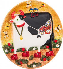 Тарелка настенная декоративная «Коровка» - Фото 1