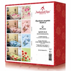 Махровая простыня Любимый дом «Маки» (2-спальная, хлопок, размер 180х200) - Фото 4