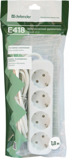 Удлинитель сетевой Defender E418