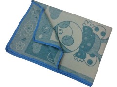 Одеяло детское жаккардовое «Букашка» (хлопок, размер 100х140), цвет голубой - Фото 1