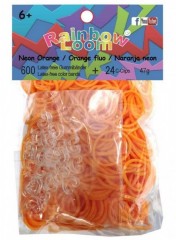 Резинки для плетения браслетов, оранжевый неон - Фото 2